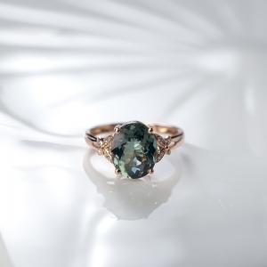 18K蓝绿碧玺戒指