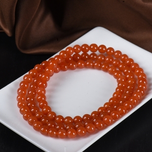 6.5mm冰红南红108佛珠