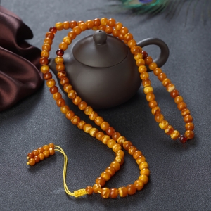 老蜜蜡桶珠108佛珠