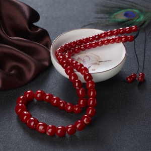 阿卡牛血红珊瑚桶珠塔链