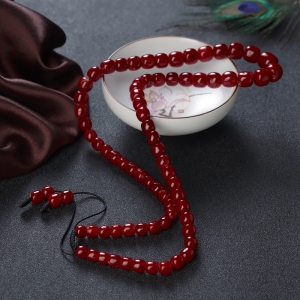 阿卡牛血红珊瑚桶珠塔链