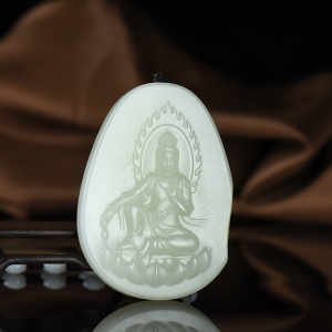 山料和田白玉观音吊坠
