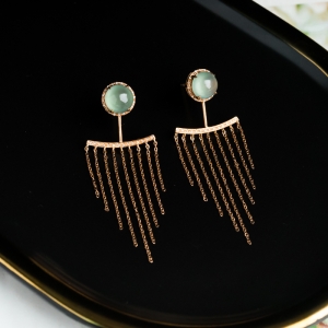 18K冰种晴水翡翠耳坠