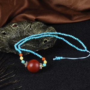 19mm玫瑰红南红项链