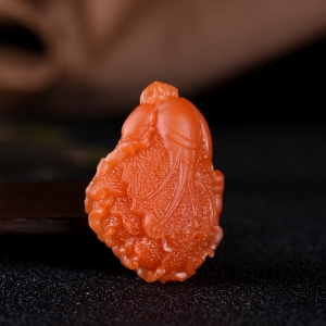 柿子红南红百财吊坠