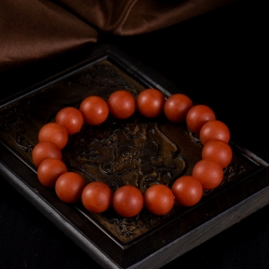 11.5mm柿子红南红单圈手串