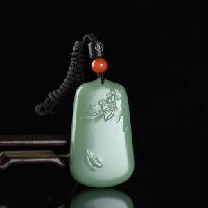 山料和田碧玉年年有余吊坠