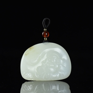 籽料和田白玉弥勒佛吊坠
