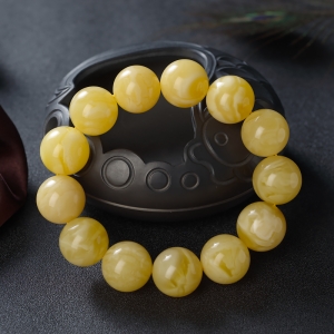 19.5mm白花蜜蜡单圈手串