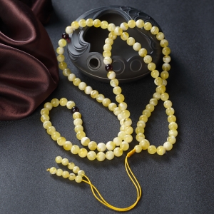 8.5mm白花蜜蜡108佛珠