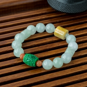 糯冰种翡翠单圈手串