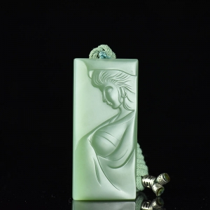 山料和田碧玉倾国倾城吊坠