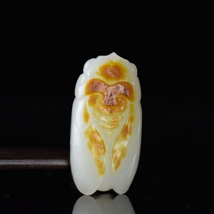 山流水料和田白玉一鸣惊人吊坠