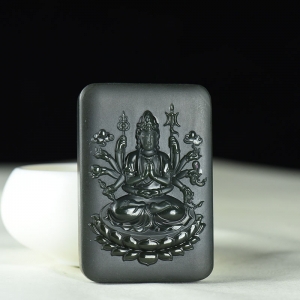 山料和田青玉千手观音吊坠