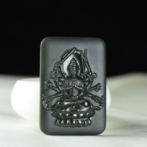 山料和田青玉千手观音吊坠