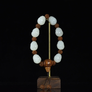 山料和田白玉貔貅单圈手串