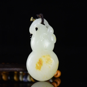 籽料和田白玉福禄吊坠