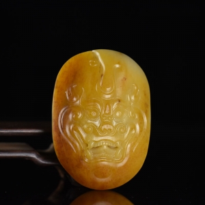 籽料和田玉黄沁守护皮带扣