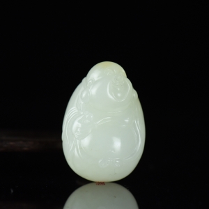 籽料和田白玉弥勒佛吊坠