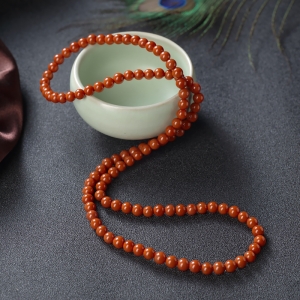 5mm柿子红南红108佛珠