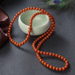 5.5mm柿子红南红108佛珠