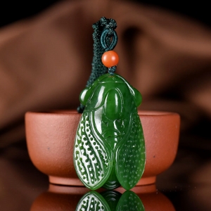 山料和田碧玉一鸣惊人吊坠