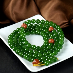 8mm山料和田碧玉108佛珠