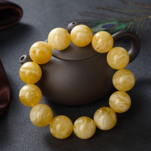 18mm白花蜜蜡单圈手串