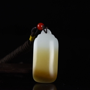 山料和田糖玉渐变无事牌吊坠