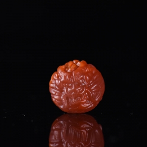 19mm玫瑰红南红龙珠配件