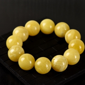 21.5mm白花蜜蜜蜡单圈手串