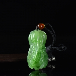 山料和田碧玉白菜吊坠