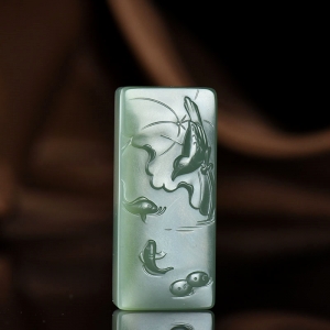 山料和田碧玉年年有余吊坠