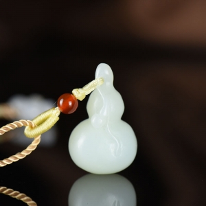 山流水料和田白玉福禄吊坠