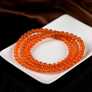 6.5mm冰红南红108佛珠