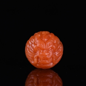 21.5mm柿子红南红龙珠圆珠