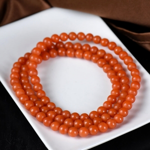 6mm柿子红南红108佛珠