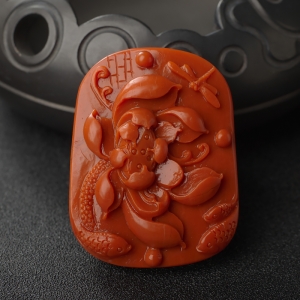 柿子红南红一品清廉吊坠