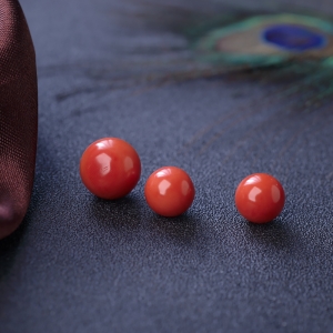 沙丁珊瑚圆珠（三件）