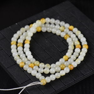 6mm籽料和田白玉108佛珠