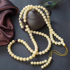 9.5mm白花蜜蜡多圈手串