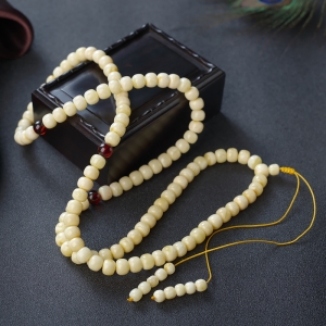 浅黄蜜蜡鼓珠108佛珠