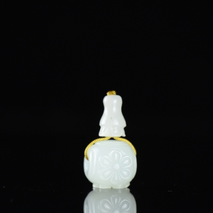 籽料和田白玉三通配件