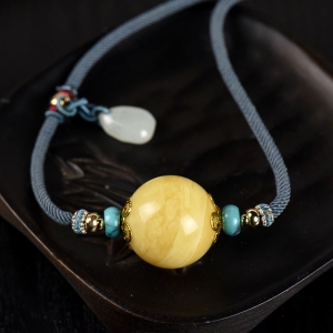 21.5mm白花蜜蜜蜡锁骨链