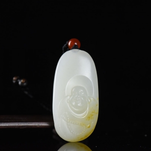 籽料和田白玉弥勒佛吊坠