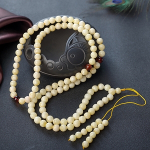 8.5mm白花蜜蜡108佛珠