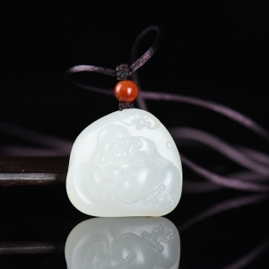 籽料和田白玉弥勒佛吊坠