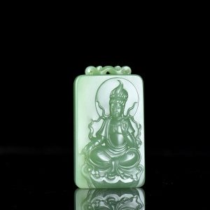 山料和田碧玉观音吊坠