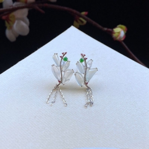 18K冰种翡翠耳坠