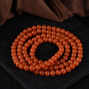6mm柿子红南红多圈手串